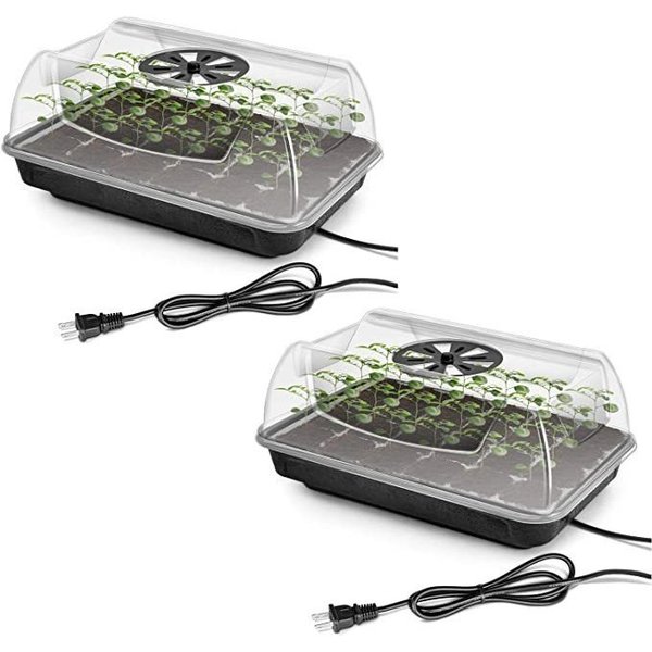 Ipower Heating Seed Starter Germination Kit, 2-pack, 2PK GLTRAYDOMEHEATX2